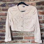 H&M  Divided Beige Khaki Button Down Crop Cropped Jacket Women's Size 8 Photo 0