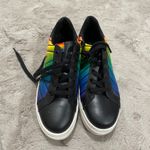 Michael Kors  RARE Ashlyn Rainbow Platform Sneakers Black‎ Leather Women 9M PRIDE Photo 2