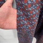 Toad&Co Dress‎ Womens Medium Blue Red Flower Print Organic Cotton Blend Pockets Photo 9