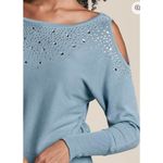 Venus NWOT Blue Embellished Cold Shoulder Sweater sz XXXL Photo 2