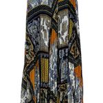 H&M Patchwork Print Pleated Maxi Skirt Size Small Blue, Orange, Yellow Photo 0