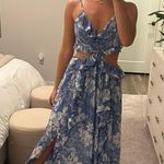 ASTR Blue Ruffle Maxi Dress Photo 3