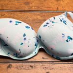 PINK by Victoria's Secret Light Blue Floral Print Push Up Bra Size 32DD Green Photo 0