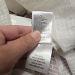 Molly Bracken  White Sheer Peplum Button-Front Blouse Size Medium Photo 8