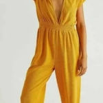 Free People  FP Beach Rita One Piece Jumpsuit Size Large Terry Cloth Green Photo 0