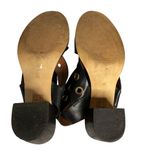 River Island ASOS Black Leather Heeled Sandals Gold Eyelet Detail Size 40 US 9 Photo 11