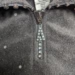 Quacker Factory Vtg Y2K Black Rhinestone Studded Quarter Zip Fleece Sweatshirt S Photo 2