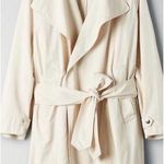 Aritzia  WILFRED Requiem Trench Coat S Cream Long Line Jacket Oversized Tie Photo 0