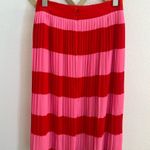 J.Crew NWT Pleated midi skirt in stripe Pink Red 6 holiday Valentine’s Day Photo 4