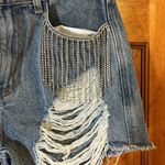 POL Women’s Distress Raw hem W/rhinestone links on pockets Size Lg Photo 3