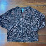 Chico's Spa by Back Patch Graphic Embellished Zip Up Sweater -Size 2 / Large Photo 8