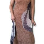 ZARA  Knit Burnt Orange Bodycon Slinky Beachwear Vacation Maxi Dress Size Medium Photo 0