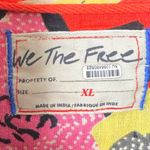 Free People Oversized Floral Tropical Retro Tropics Palm Dad Shirt Top Red XL Photo 10