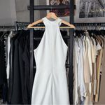 Marcella NYC Small White Knit Halter High Neck Sleeveless Maxi Slit Dress Photo 9