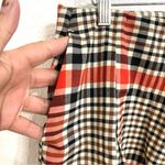 Free People  Womens Shorts Orange Black Plaid Mayfair Pleated Zip Front Size 10 Photo 6