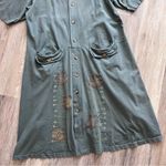 Blue fish vintage‎ button front shirt dress lagenlook art to wear hand painted Size undefined Photo 1