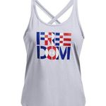 Under Armour women crisscross gray Freedom tank top black size S NWT Photo 0