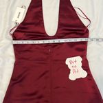 Jason Wu  szXS maroon/burgundy satin halter back zip back slit dress NWT Photo 9