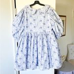 Selkie Mary Jane Puff Dress Cottagecore Milkflower Blue White Size 1X EUC Photo 8