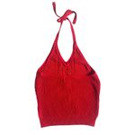 Wet Seal Y2K Size Small Red lagenlook Braided Halter Knit Top Photo 1