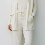 Blu Pepper Cream Ribbed Knit Lounge Set Large, NWT, Gift, Pajamas Loungewear Photo 0