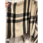 Banana Republic  Plaid Cashmere Blend Poncho Cream Black Womens Fall Winter Photo 4