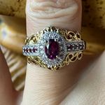 Natural Ember Garnet Sterling Silver Ring Size 6 Photo 0