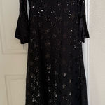 Black Sequin Abaya Modest Long Maxi Dress Event Size M Photo 0