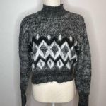 Abound  Women's Size Large Argyle Mock Neck Crop Sweater Photo 0