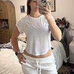 Old Navy White Basic Tee Ribbed Photo 0