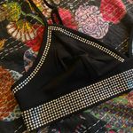 SheIn  Curve 3X Black Rhinestone Crop Top Triangle Bra No Padding Plus Size Sexy Photo 1