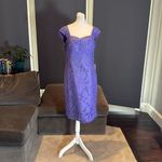 Women’s Tea Length Purple Dress Matching Chiffon Jacket Corset Back Size 14 NWT Photo 1