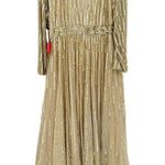 Mac Duggal 4977 Gold Sequin Beaded Illusion Sleeve Gown 4 NWT Photo 3