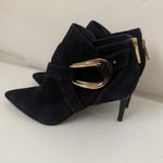 Rachel Zoe  Suede High Heel Black Booties Buckle Ankle Sophisticated City 9.5 Photo 2