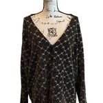August Max Woman Cardigan Jacket Black Gold Metallic Size 2X stretch Formal Photo 0