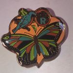Independent Order of Odd Fellows Daughters of Rebekah Butterfly Bird Enamel Pin Orange Photo 0