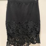 Haute Monde  Black Lace Trim Mid-Length Knee-Length Bodycon Fitted Skirt - S Photo 0