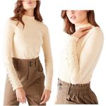 Free People nwt // hooked on you mock neck cuff top Photo 1