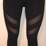 Black Diagonal Mesh Leggings Size XS Photo 0