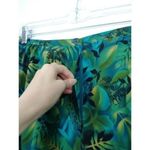 Vintage Sag Harbor Blue & Green Tropical Leaf Print Midi Skirt Size Petite S Photo 2