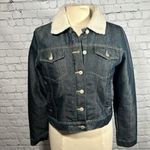 Old Navy Sherpa Lined Jean Denim Trucker Jacket Y2K Vintage Warm Women Sz M NWOT Photo 1