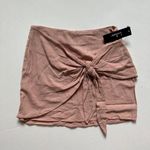Lulus Ayla Blush Pink Tie-Front Mini Skirt Size Small NWT Photo 2