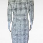 Cato  White & Gray Plaid Jacquard Mockneck Pencil Dress Size 8 Photo 3