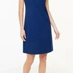 J Crew Factory Navy Ruffle Neck Suiting Dress Office Business 2 Petite NWT Blue Size 2P Photo 0