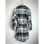 BLANK NYC Flannel Jacket Size Small Plaid Gray Black Button Down Long Sleeve Photo 1