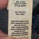 Soft Surroundings Denim Snap Front Shirt Size M Long Drop Shoulder Bubble Sleeve Photo 8