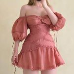 ASOS Off The Shoulder Coquette Voile Mini Dress With Lace Photo 0