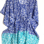 Echo OS XL Lightweight Cotton Blue and Teal Tunic Top Photo 0