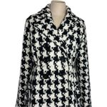 Candie's Vtg  Y2K Houndstooth Double Breasted Coat sz L Black White Wool  Bow 2000 Photo 3