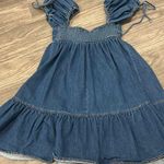 Olivaceous Denim Mini Dress Photo 2
